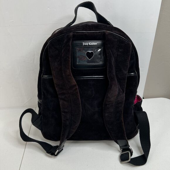 Y2K‎ Vintage JUICY COUTURE Black Velour Backpack Bookbag Weekend Bag Travel main image 14